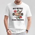 No More Fake Friends 伝統的なタトゥーインク オールドスクール エッジー Tシャツ 面白い贈り物