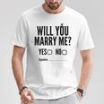 Will You Marry Me Wedding おもしろプロポーズ Tシャツ 面白い贈り物