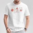 かわいい ねこ さくらんぼ カワイイ 日本風 キャット カートゥーン Tシャツ 面白い贈り物
