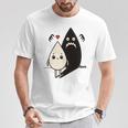 かわいい影モンスター コントラスト イラスト 長袖tシャツ Tシャツ 面白い贈り物
