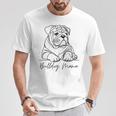 イングリッシュブルドッグ ママ ブルドッグ ママ キュート ラインアート 犬 アーティスティック Tシャツ 面白い贈り物