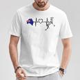 オーストラリア 日本 ハートビート オーストラリア 日本国旗 Tシャツ 面白い贈り物