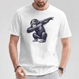 サングラスをかけたダブダンスを踊るチンパンジー猿 Tシャツ 面白い贈り物