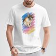 シャム猫 ラグドール ネコ 青い瞳 ブルーアイ かわいい 癒し 幸せ 前向き 猫好き グラデーション Tシャツ 面白い贈り物