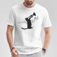 トランペット奏者猫 Tシャツ 面白い贈り物