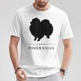 ポメラニアンブラックシルエット Tシャツ 面白い贈り物