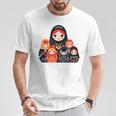 マトリョーシカ ロシア人形 入れ子人形 マトリョーシカ 長袖tシャツ Tシャツ 面白い贈り物