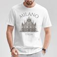 ミラノ イタリア ドゥオーモ 大聖堂 建築 イタリア Tシャツ 面白い贈り物