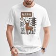 奈良 日本 鹿 日本語タイポグラフィ 漢字 自然 旅行 Tシャツ 面白い贈り物