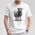羊 アニマルプリント 動物園 ドローイング アート 絵画 羊 Tシャツ 面白い贈り物