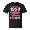 74歳 1952年2月 花柄 74歳 誕生日 男性 女性 Tシャツ