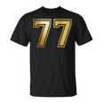77 ナンバーセブンティセブンチーム スポーツ グラフィック 代表チームマッチング Tシャツ