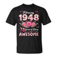 78歳 1948年2月 花柄 78歳 誕生日 男性 女性 Tシャツ