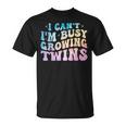 I Can't I'm Busy Growing Twins Twin Expecting Mom Pregnancy T-Shirt