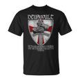 Deusult He Trains My Hands For War Templar Knights Tシャツ