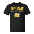 Diplômé Bar Humour Fêtard Bière Apéro T-Shirt