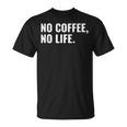 Emergency No Coffee No Life Missing Java 警告サイン Tシャツ