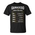 Ganadero Tarifa Por Hora De Ganadero Diseño Gracioso Camiseta unisex