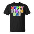 Happy Birthday（ハッピーバースデー）カラフルポップ【お誕生日 プリント】サプライズ 文字 イベントデザイン Tシャツ