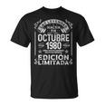 Las Leyendas Nacen En Octubre De 1980 45 Años Cumpleaños Camiseta unisex