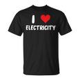 I Love Electricity ハート 電気技師ユーティリティ電気 Tシャツ