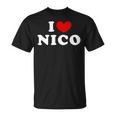 I Love Nico Amo Nico Camiseta unisex