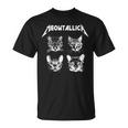 Meowtallica ブラック ホワイト 面白い パロディバンド 猫 子猫 恋人 長袖tシャツ Tシャツ
