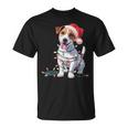 Mignon Chien Jack Russell Lumières De Noël Noël Amoureux Des Manche Longue T-Shirt