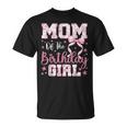 Mom Of The Birthday Girl Pink Bow Flower Birthday Girl T-Shirt