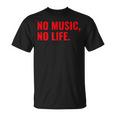 No Music No Life For All Music Lovers メンズレディース Tシャツ