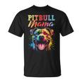 Pitbull Mama Colorful Pittie Mom Dog Lover Mother's Day T-Shirt