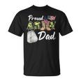 Proud Army Dad Military Dad With Dog Tag Us Flag T-Shirt