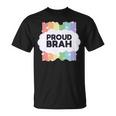 Proud Brah ゲイプライドフラッグ ジェンダー平等 パステルブラ 長袖tシャツ Tシャツ