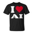 Red Heart I Love Ai Tシャツ