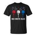Red White Blue Golf Patriotic Golf 4Th Of July Golf Outfits T-Shirt