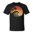 Retro Deurf Al Atardecer Intage Paraurfista De Playa Manga Larga Camiseta unisex