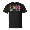 School Psychologist Rainbow Psychology Teacher T-Shirt