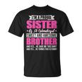 Soy Una Hermana Orgullosa De Un Hermano Maravilloso Dulce E Impresionante Camiseta unisex