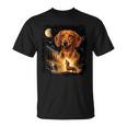 Vintage 90S Dachshund Howling At The Moon Wiener Dog Mom T-Shirt
