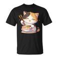 わがまま猫 ねこ ラーメン好き かわいい おもしろ マンガ 長袖tシャツ Tシャツ
