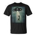 エイリアン誘拐パグ Ufo 面白い宇宙犬デザイン Tシャツ