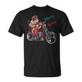 サンタクロース 面白い バイク イラスト メリー クリスマス パロディ イラスト Tシャツ