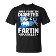 ジャスト・ファイティン・ダイアベティス＆ファーティン・スパークルズ 1型糖尿病 Tシャツ