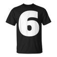 タイポグラフィ 太字表示 6番 数字 6 Tシャツ