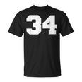 ナンバー34 スポーツジャージプレーヤー 34 ファン フロントプリント ヴァーシティ Tシャツ