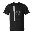 バスフルートとピッコロフルートのミーム 面白いフルートママ Flute Mum Humour Tシャツ