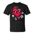 バレンタイン サッカー ハート ドリップ スポーツ 愛 バレンタインデー 男の子 Tシャツ