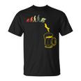 ビール 酒 面白いtシャツ 人類の進化 飲み おもしろ 飲み会 のんべえ メンズ ネタ 服 Tシャツ