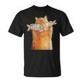 ヴィンテージ かわいい 面白い 猫 2匹の魚が目についた 恋人 気まぐれな Tシャツ