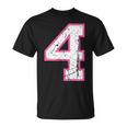 番号 4 ピンクのお気に入りの番号 Tシャツ